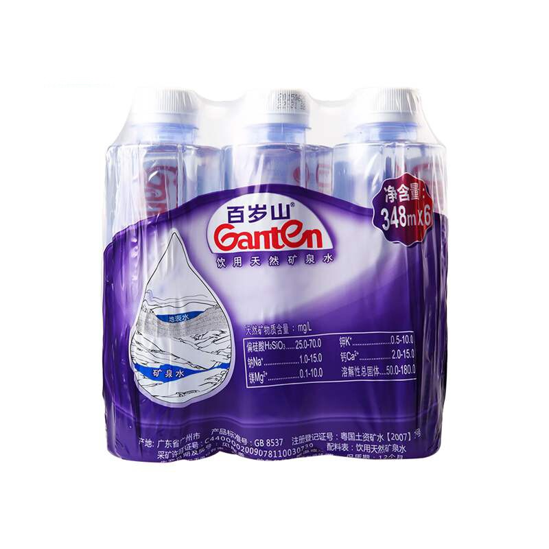 【天猫超市】百岁山  天然矿泉水 348ml*6瓶/组 新旧包装随机发货