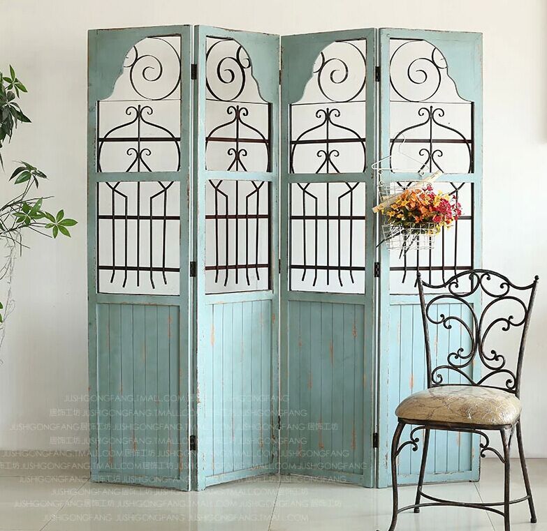 Купить ширма Zakka Винтаж старой древесины из кованого железа экраны ...