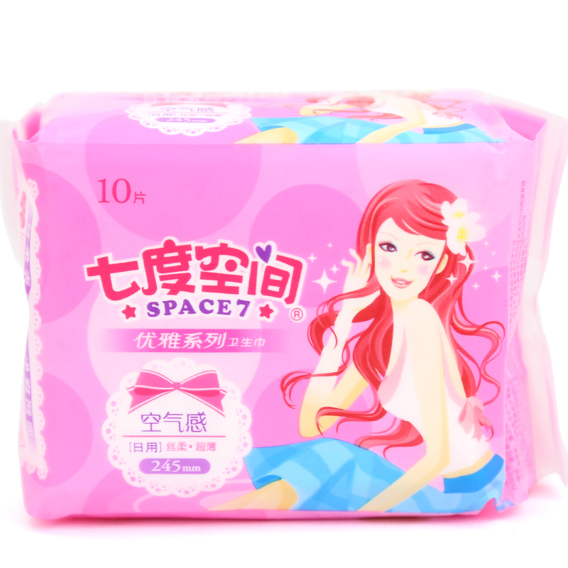 七度空间优雅卫生巾（丝柔日用10片）245mm QUC8110
