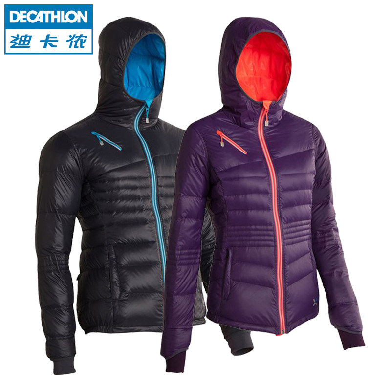 迪卡侬双面穿着羽绒服轻薄修身男女情侣款易收纳骑行运动 G BTWIN