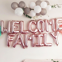 Tanabata trumpet 16-inch rose gold pale pink letters English optional aluminum film balloon proposal confession surprise layout