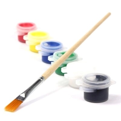 Environmentally friendly acrylic paint paint plaster paint color graffiti paint with brush 3ml 6 one-piece