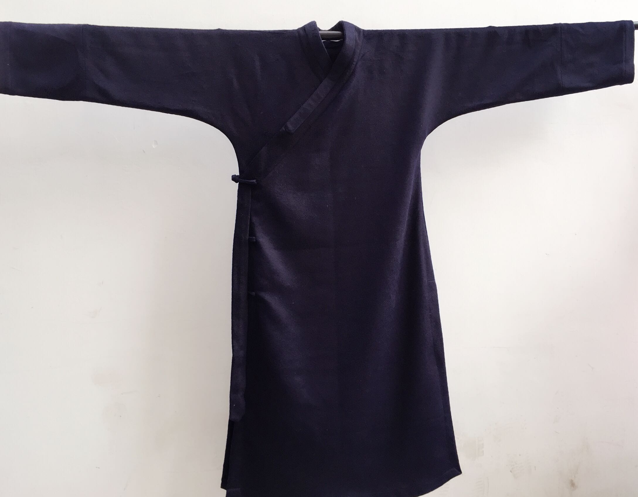 Wudang Taiji suit Taoist winter thickened cashmere wool robe Taoist collar placket cross-placket male Lady