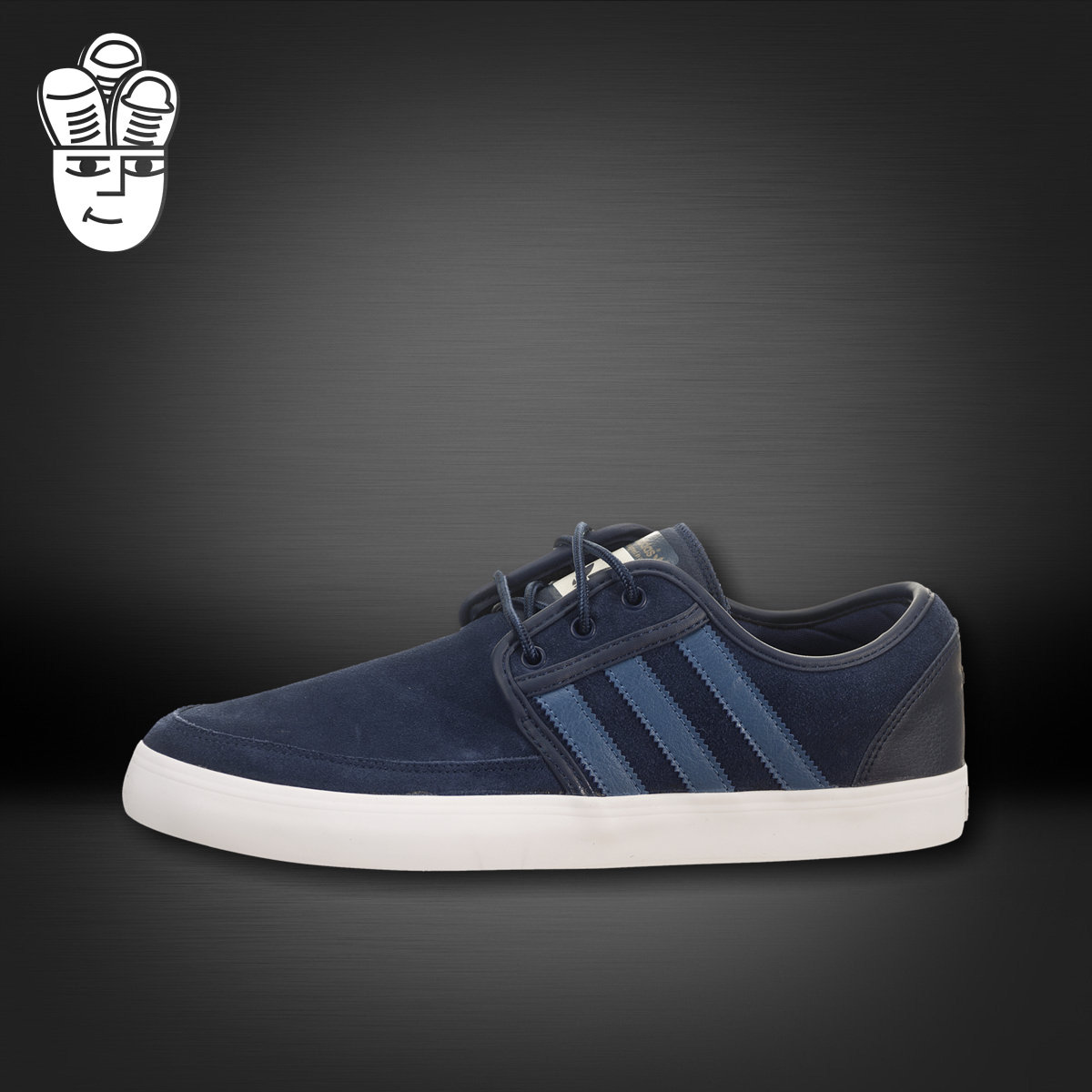 阿迪达斯Adidas Seeley Boat 三叶草男子帆布板鞋 运动休闲鞋