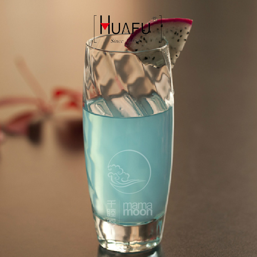 HUAFU] Huafu Unleaded artificially blown glass-cup juice cup Beverage Cup Spiral DNA Creative Flower Tea Cup