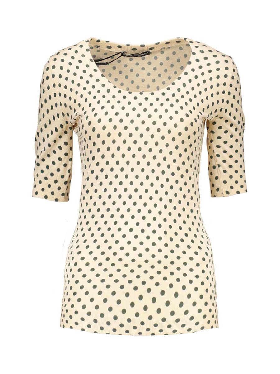Dolce&Gabbana 米色波点中袖上衣
