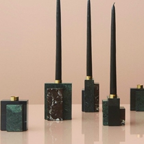 Spot) Denmark imported AYTMfrustum three-color marble base candlestick two into Northern Europe