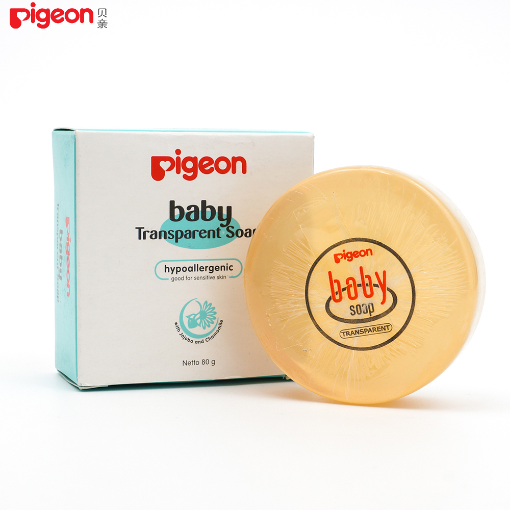 【宁波仓】Pigeon/贝亲原装进口婴幼儿防过敏洗浴护肤透明皂 80g