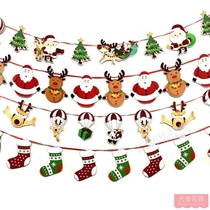 Kindergarten Christmas Decorations Scene Arrangement Labanner Hanging Flag Laflower Mall suspended ceiling hanging decorated with flag colored flags