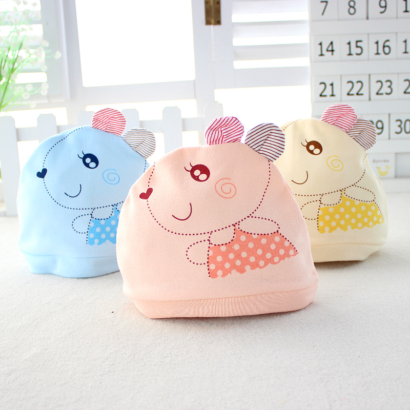 Baby hat autumn winter male and female 0-3-6 months newborn baby cap pure cotton hat cover headcap 2 up and down