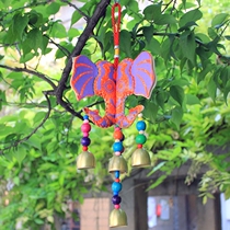 Elephant wind chimes Yunnan Dai characteristic hanging decoration color leather wooden beads metal bell restaurant hotel decoration tourism gifts
