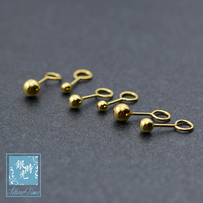 S925 Pure silver ear nails gold - plated mini - glow bubble bubble ear decorations without ear jam lazy ear nails