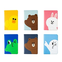 Hàn Quốc chính hãng LINE FRIENDS hộ chiếu bằng da nam và nữ ví đựng passport nam