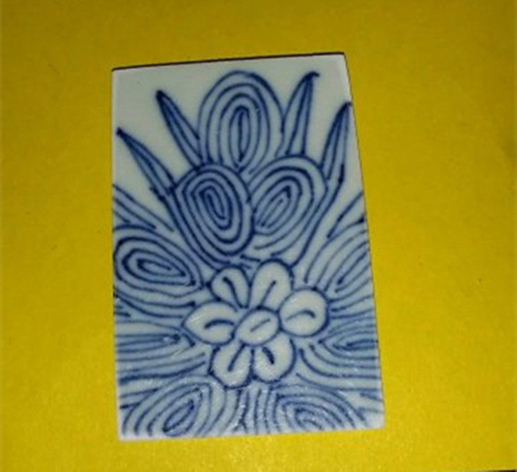 Qingdai Jiaqing Year Green Flower Pendant Old Porcelain Pieces Floral Pendant Necklace Pendant Vintage Woolen Clothing Chain Ancient Porcelain Pieces