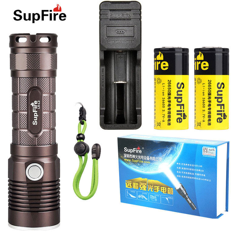 SupFire Shenhuo 26650 Strong Light Flashlight L5LED Long-range Charging Intermediate Switch Shenhuo L5S