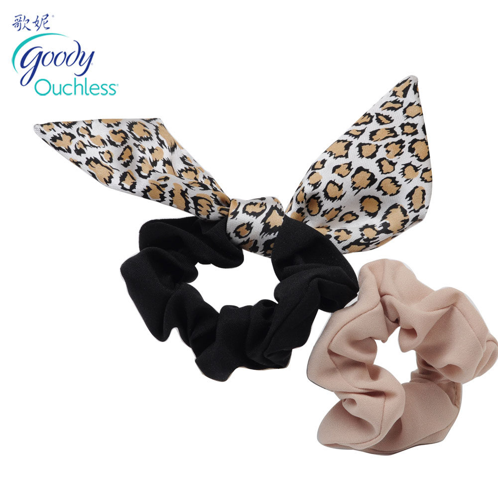 Goody/歌妮新款 美国goody歌妮发饰 发圈 豹纹包布头花 皮筋 2个