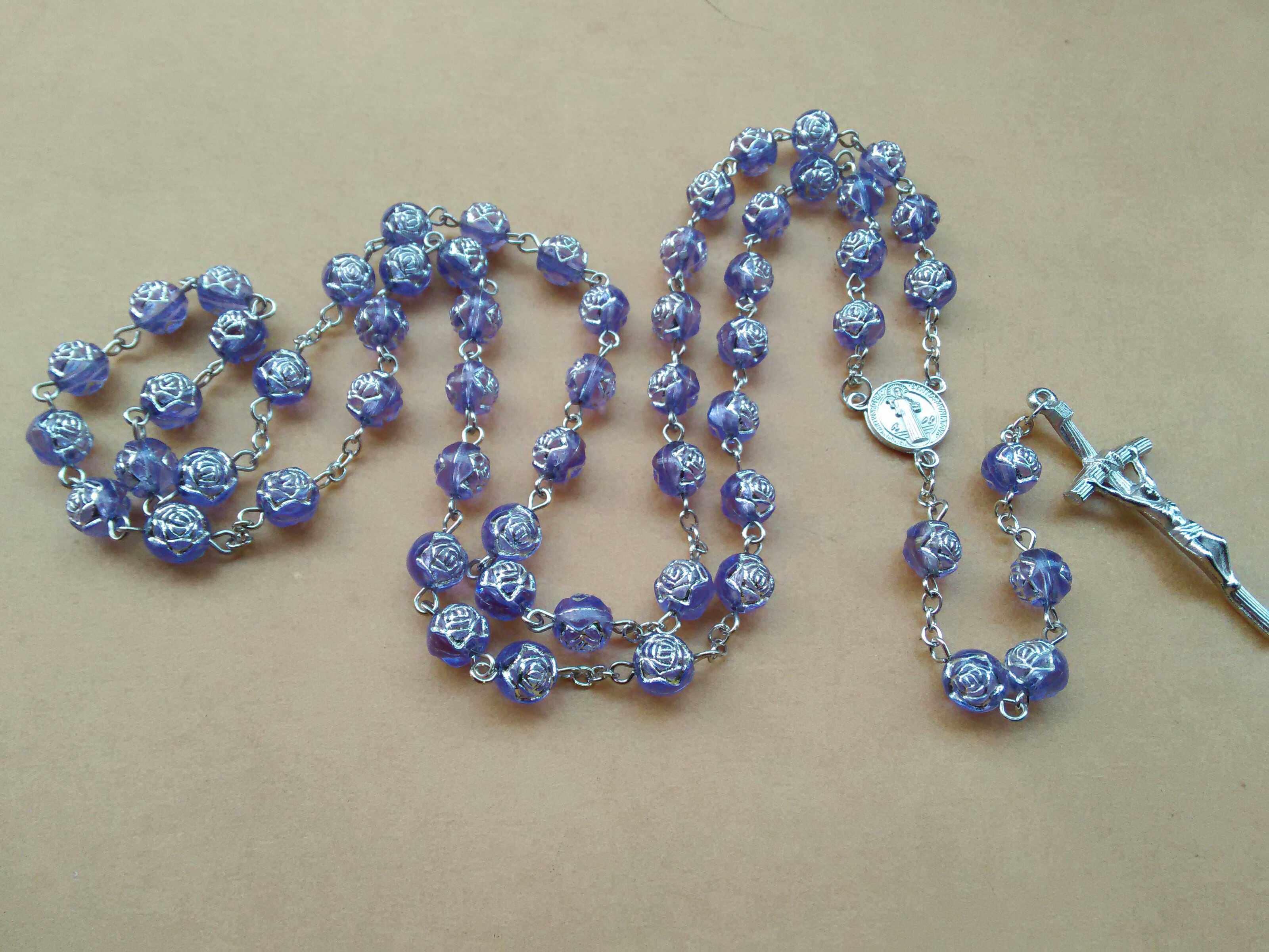 Simple Jewelry Cross 59 Bead Chain Pendant Men's and Women's Long Necklace