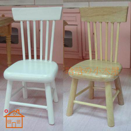 1:12 doll house diy decoration mini scene table and chair model white/wood color pocket dining bamboo chair