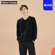 Áo len cashmere métbonwe nam mùa đông áo thun cổ chữ V ấm nhẹ áo len dài tay thủy triều 601378