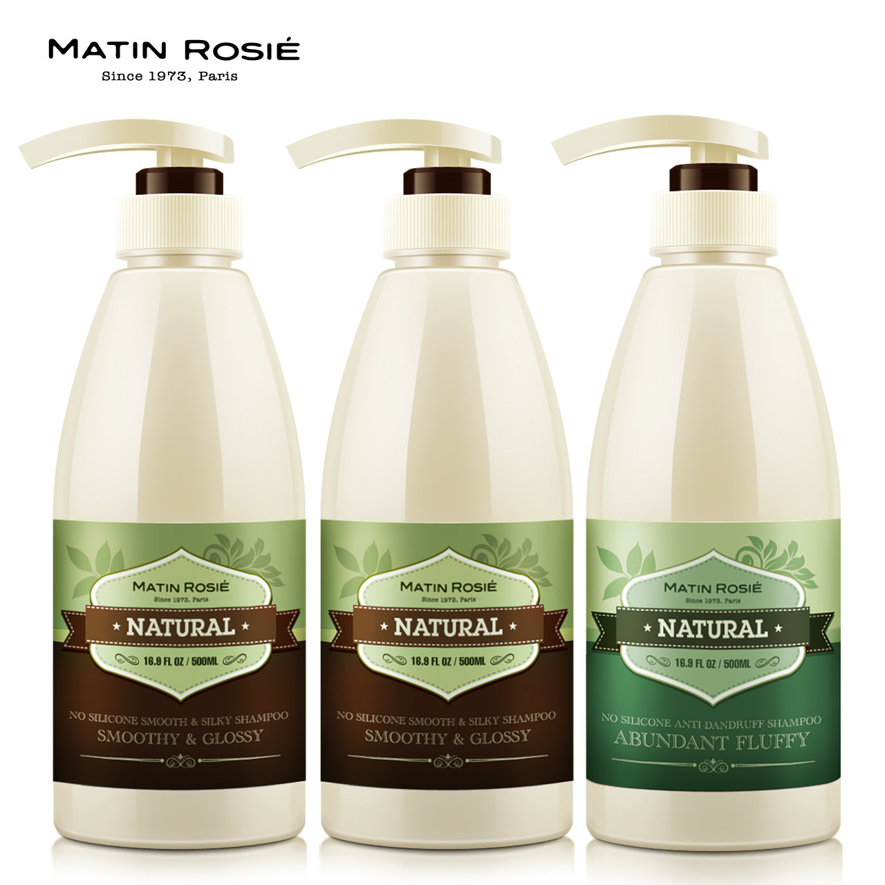 柔顺丰盈蓬松洗发水500ML*2瓶+去屑顺滑亮泽  500ML