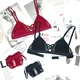 Áo ngực siêu mỏng trong suốt Châu Âu và Châu Mỹ không có vòng thép không xốp thong bộ đồ lót ren bralette gợi cảm - Bộ đồ lót áo ngực học sinh Bộ đồ lót