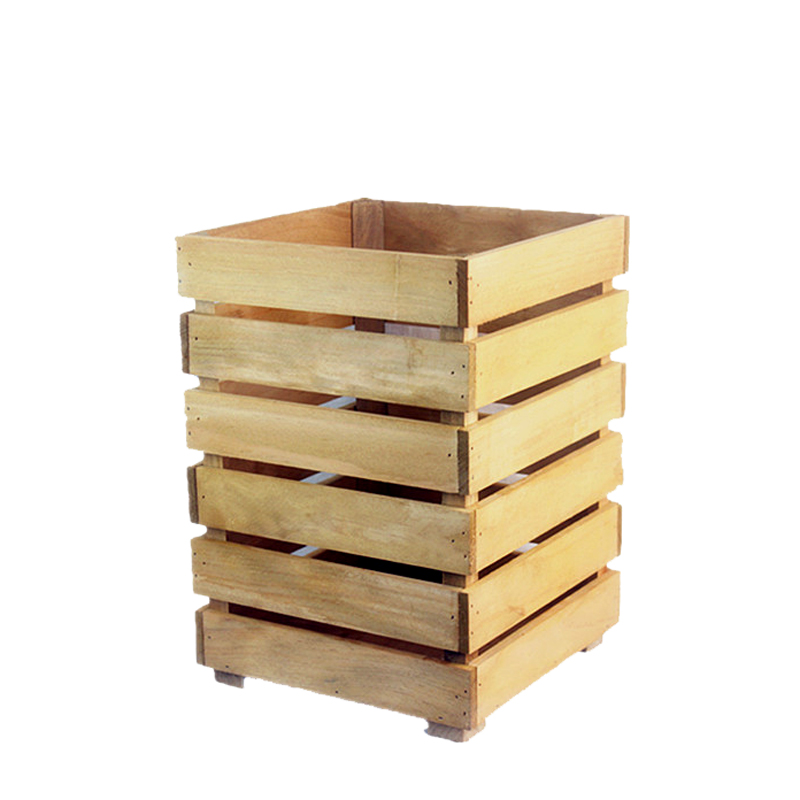 Solid Wood Trash Can Living Room Creative Retro Trash Can Hotel Upscale Square Wastepaper