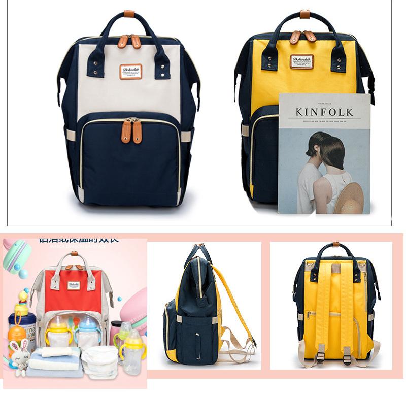 Mommy bag balo đa năng cặp đôi dung tích lớn s2019 phối màu thời trang mới đi chơi mẹ nhẹ - Túi / túi Baby