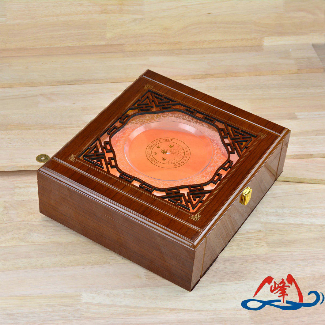 Yunfeng large 8 hexagram bird's nest box gift box Bird's Nest gift packaging wooden box 50-500 grams