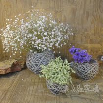 (Auspicious Birds Nest) Rattan flower basket handmade dried flower arrangement succulent plant vase new product
