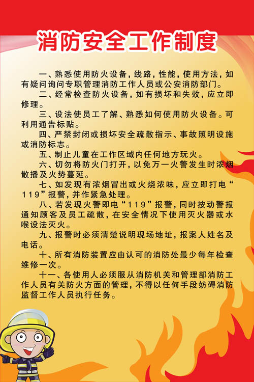 Fire safety management system Public place identification Workshop responsibility specification Factory poster notice wall chart 2