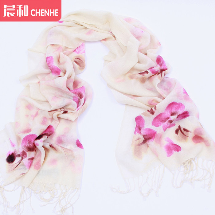 Wool scarf female hand-drawn seaside tourist holiday long stream soda shawl beach towel
