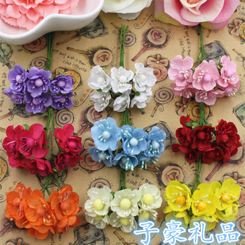 Simulation Cherry Blossom Peach Blossom Plum Blossom False Flower DIY flower ring head decoration 2 5CM 1 2 Yuan 6 Dove