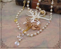 Original * Cinderella Cinderellas Pumpkin Car Pearl Bowknot sweater chain Lolita necklace