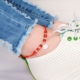 Feng Shui Ge Anklet Nữ Red Rope Sinh viên Quốc gia Chuông đơn giản Handmade Handmade Trang sức Sinh nhật Quà tặng vòng đeo chân nữ Vòng chân