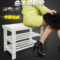 Nordic solid wood entry door type shoe stool shoe rack with shoe cabinet stool narrow one home door simple and modern