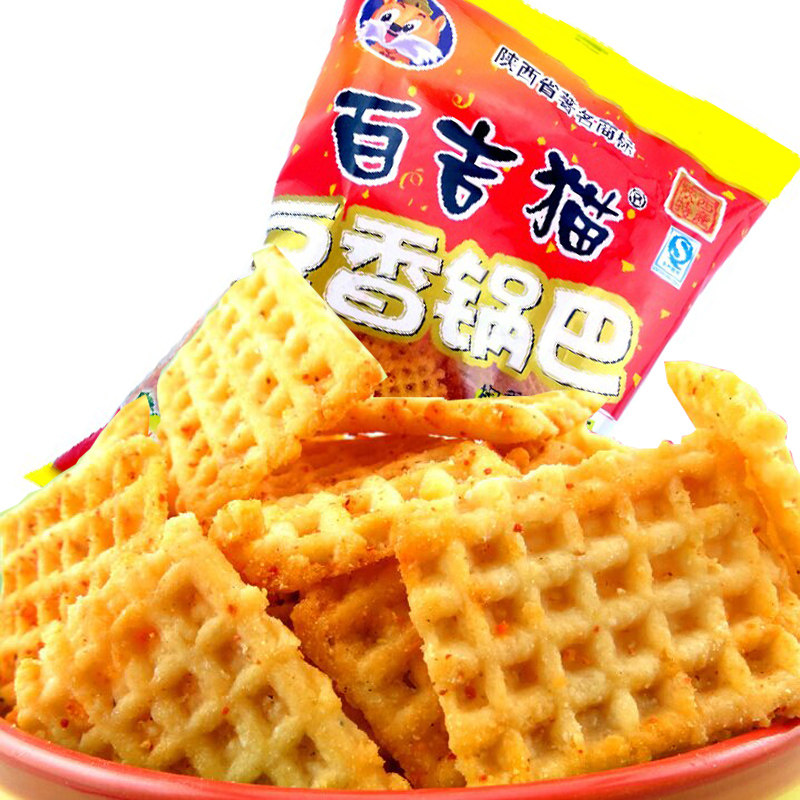 【天猫超市】陕西西安特产百吉猫锅巴豆香小锅巴椒香麻辣味150g