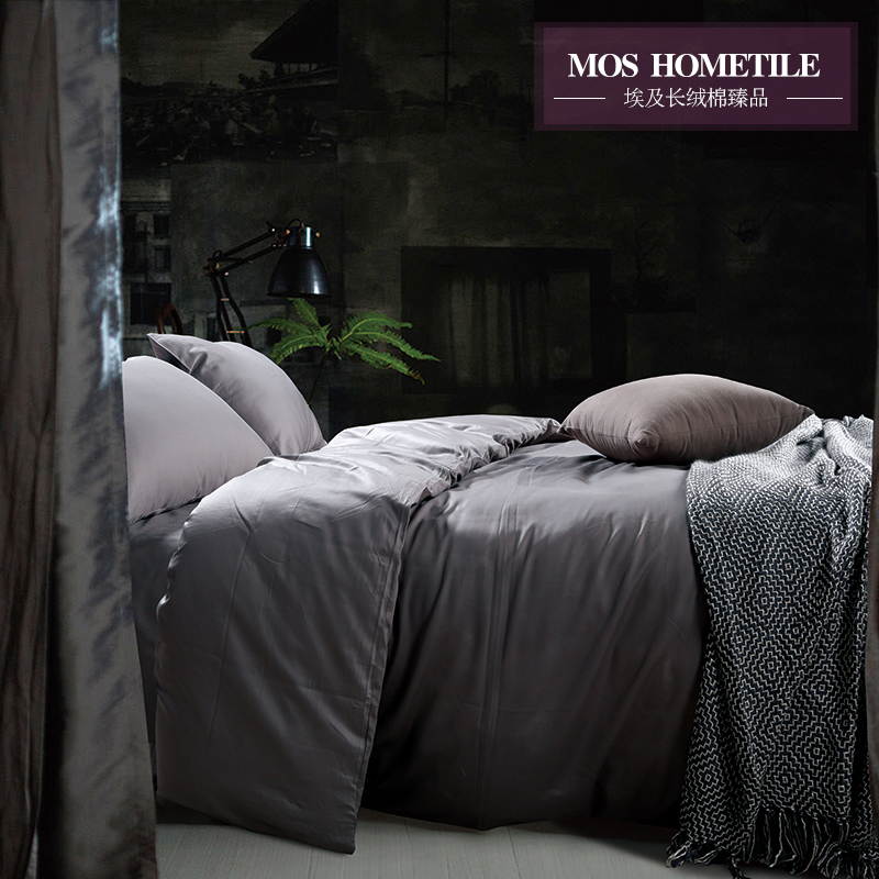 Foreign trade Export 80 400TC gon satin pure Egyptian long suede cotton four pieces of full cotton minimalist bed with supplies