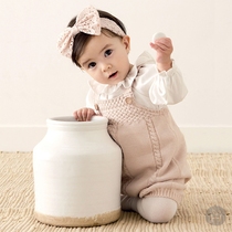 South Korea imported childrens pants spring and autumn baby knitted straps for boys and girls jumpsuits baby big pp pants