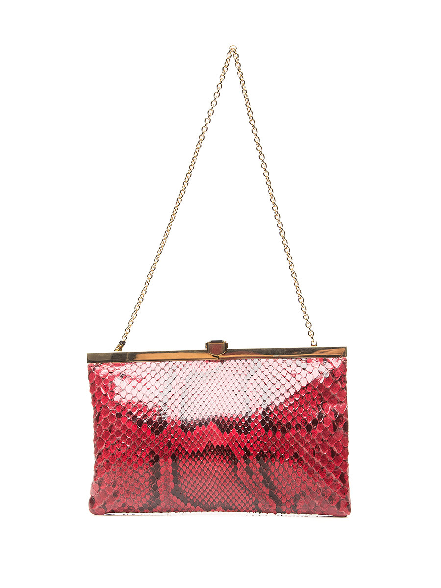 Dolce&Gabbana 红色蛇纹方形链条包