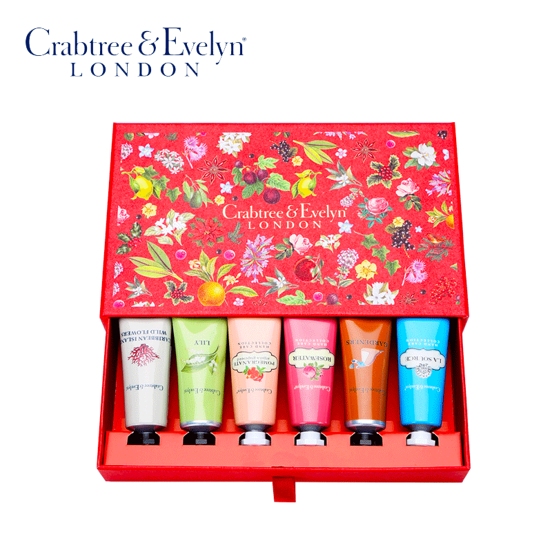 Crabtree & Evelyn/瑰珀翠瑰柏翠护手霜6件抽屉礼盒 买就送皂