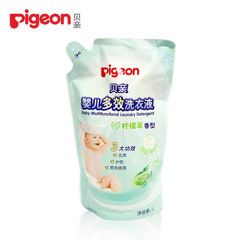 贝亲-婴儿多效洗衣液（柠檬草香）补充装 1L MA58