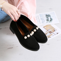 Bean Bean Shoes Spring Woman 2018 2018 New 100 Hitch Han Version Square Head Single Shoe Social Women Shoes Casual Shoes Shallow Stomping Bottom Shoes