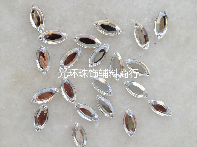 DIY acrylic drill 5*10mm marquise flat white hand-stitched white wedding accessories multicolor