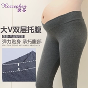 Bà bầu quần legging cạp thấp quần bà bầu mùa xuân và quần mùa hè phần mỏng bên ngoài mặc mùa xuân mới thủy triều mẹ thời trang xuân - Phụ nữ mang thai quần / quần bụng