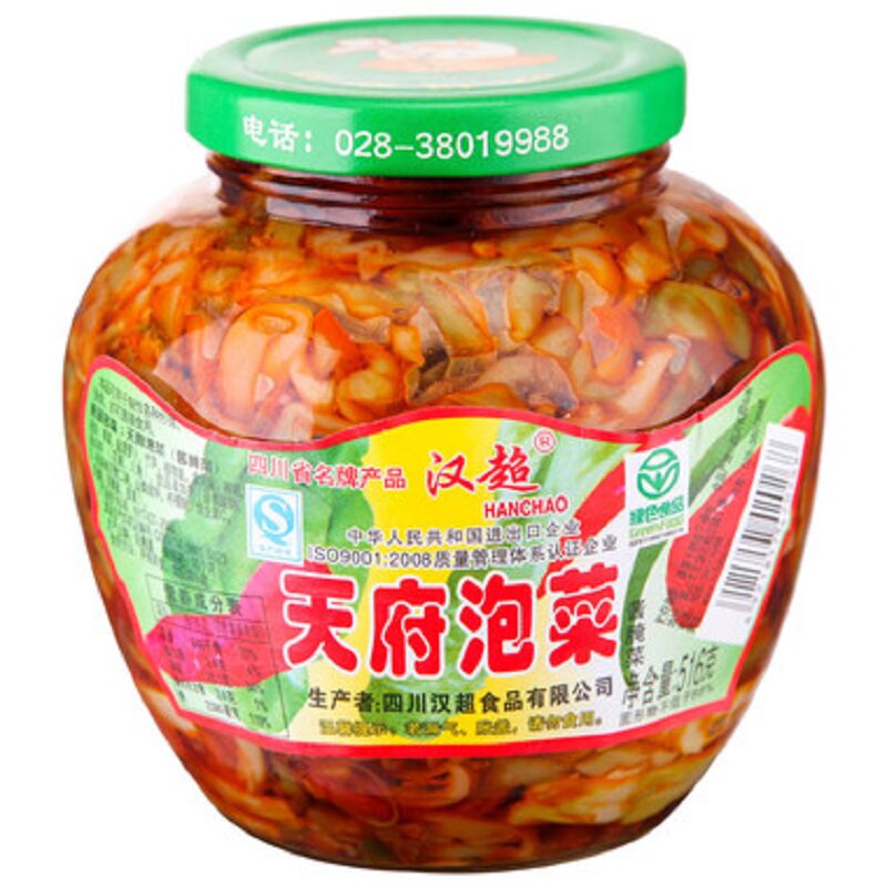【天猫超市】汉超 天府泡菜 516g/瓶 调味酱下饭菜拌面 四川特产