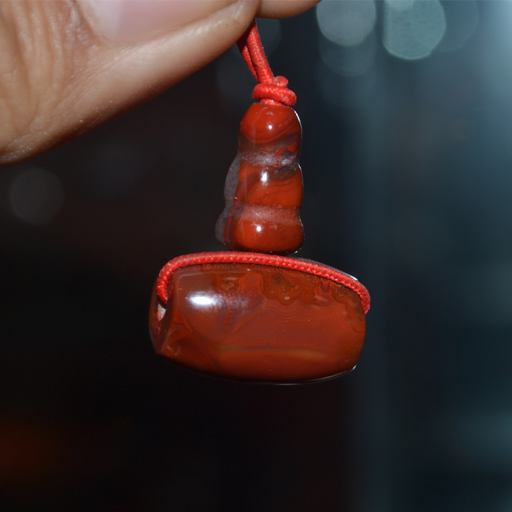 Boutique Warring States Red Buddha Head Gu Xuanhua Red Bucket Pearl Buddha Head Garda Buddha Tabodhi Buddha Pearl Accessories Decoration Ornaments