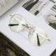 Phiên bản tiếng Hàn của mạng kính cận thị màu đỏ dành cho nam và nữ mẫu Yan Yan người kim loại tròn phẳng gương kính gọng kính retro - Kính khung