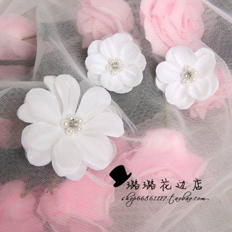 Pure handmade three-dimensional flower bridal head yarn headwear Wedding Dress Handmade Diy Material Clothing clothing Decorative Accessories