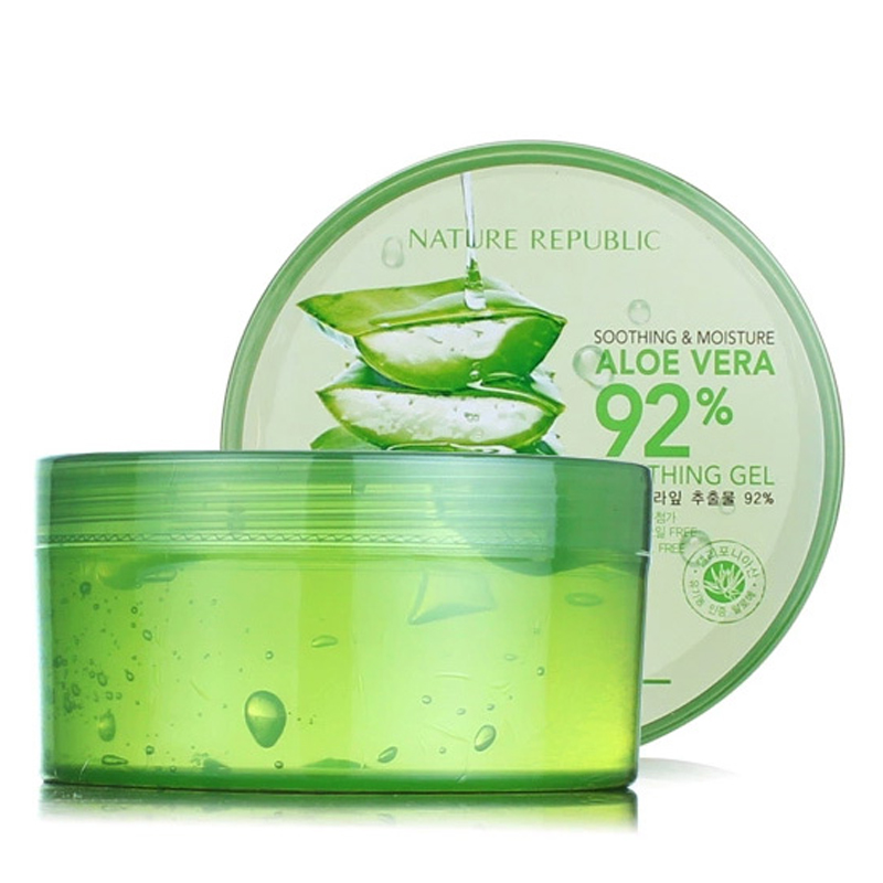 韩国正品 自然乐园芦荟胶面膜300ml*2罐 92%保湿补水修护痘膏