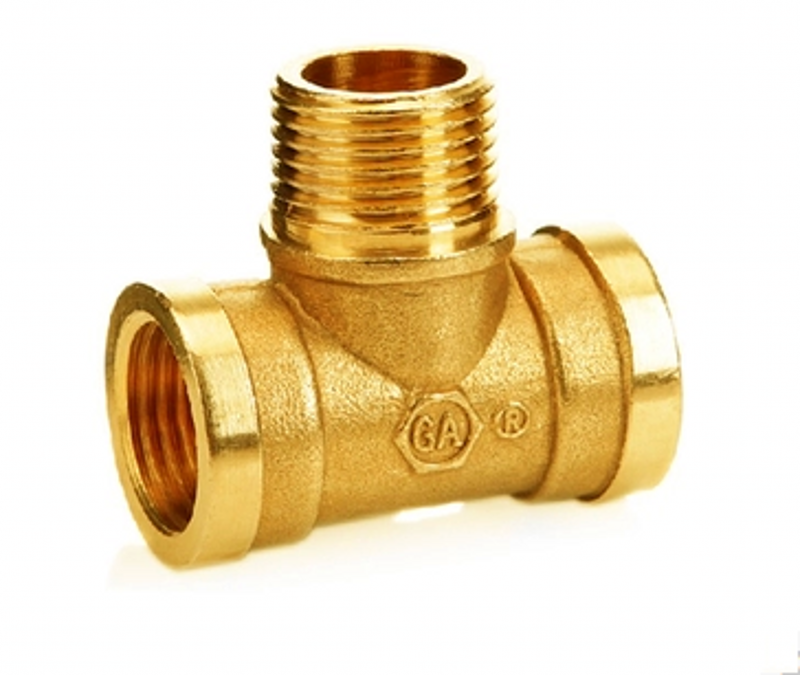 Full copper joint 4 points one outer silk two inner silk tee thickened direct outer tooth pipe fitting internal and external wire tee